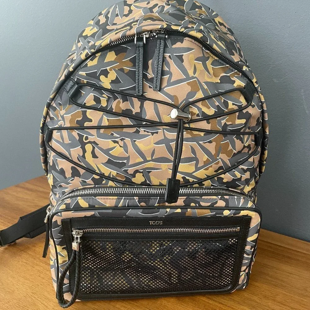 Tod's‎ Italy Tech Zaine Easy Lacci Graphic Nylon Backpack, XDMMDDGT3L0JWJ987N
